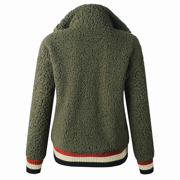 2 left! New Faux Fur Lapel Bomber Jacket - Picture 6 of 7